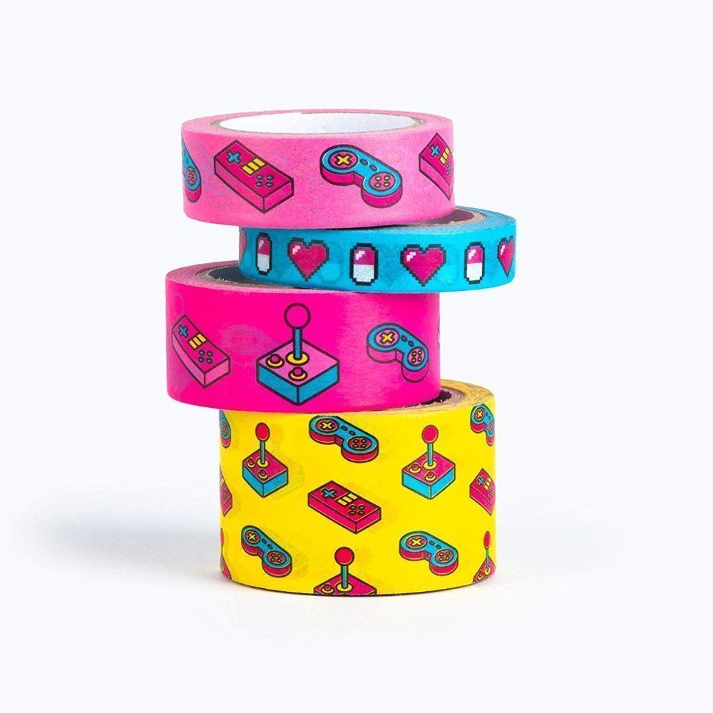 NWT Washi Tape Box Set Gamer 90s Aesthetic Theme Craft Scrapbook Masking Tape